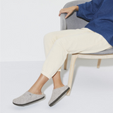 Birkenstock Zermatt Slipper (Women) - Light Gray Wool/Natural Shearling Dress-Casual - Slippers - The Heel Shoe Fitters