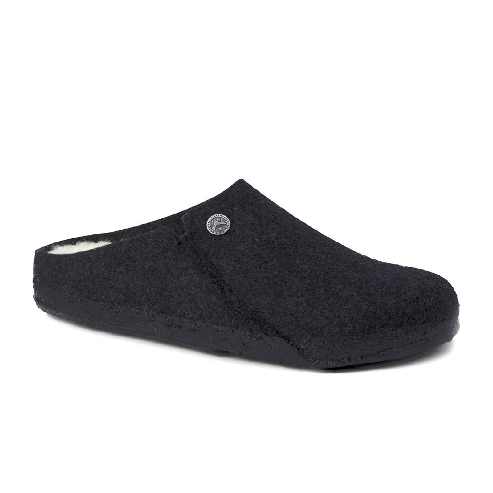 Birkenstock Zermatt Slipper (Unisex) - Anthracite Wool/Natural Shearling - 35 / Regular (R)