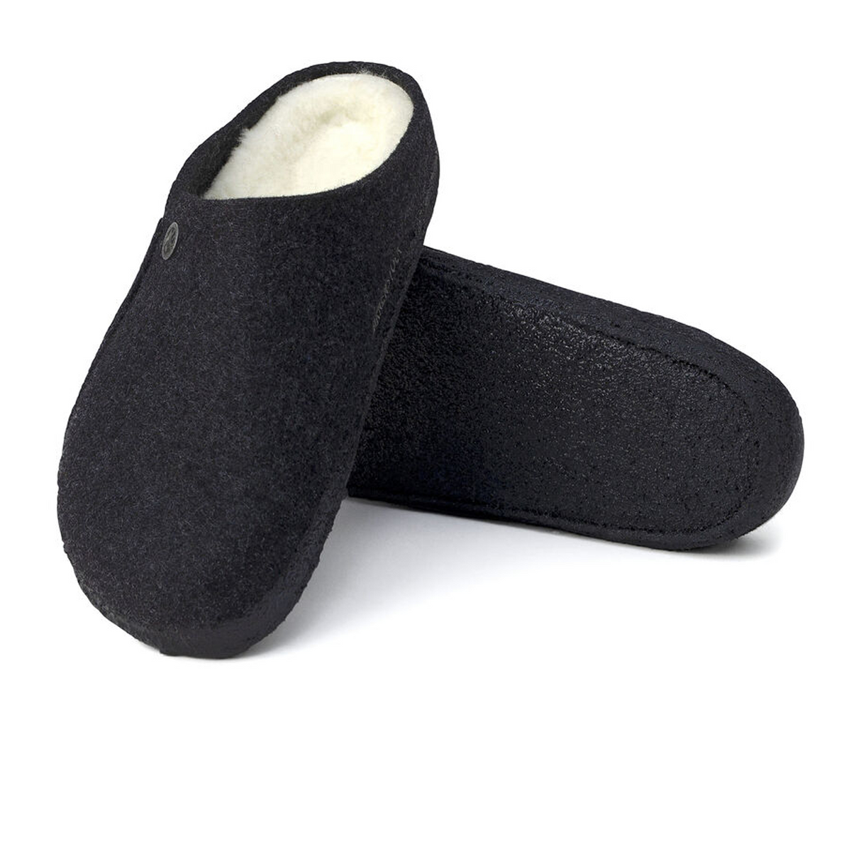 Birkenstock Zermatt Slipper (Unisex) - Anthracite Wool/Natural Shearling Dress-Casual - Slippers - The Heel Shoe Fitters