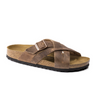 Birkenstock Lugano Slide Sandal (Unisex) - Camberra Tobacco Oiled Leather Sandal - Slide - The Heel Shoe Fitters