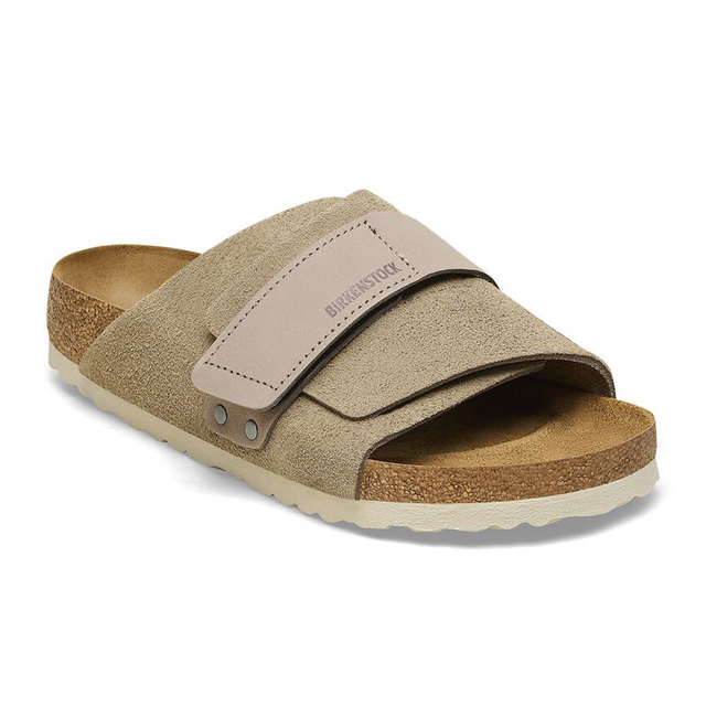 Birkenstock Kyoto Slide Sandal (Men) - Taupe Suede Sandals - Slide - The Heel Shoe Fitters