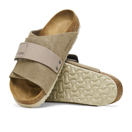 Birkenstock Kyoto Slide Sandal (Men) - Taupe Suede Sandals - Slide - The Heel Shoe Fitters