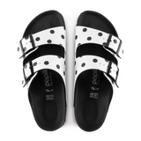 Birkenstock Arizona Slide Sandal (Women) - White/Black Dots Birko-Flor Sandals - Slide - The Heel Shoe Fitters