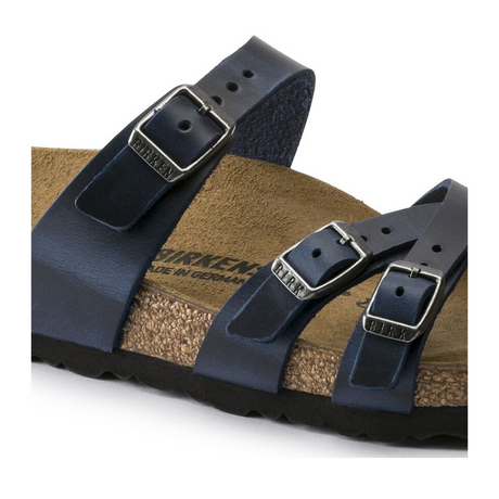 Birkenstock Franca Slide Sandal (Women) - Blue Oiled Leather Sandals - Slide - The Heel Shoe Fitters