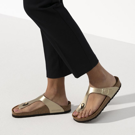 Birkenstock Gizeh Sandal (Women) - Gold Birko-Flor Sandals - Thong - The Heel Shoe Fitters