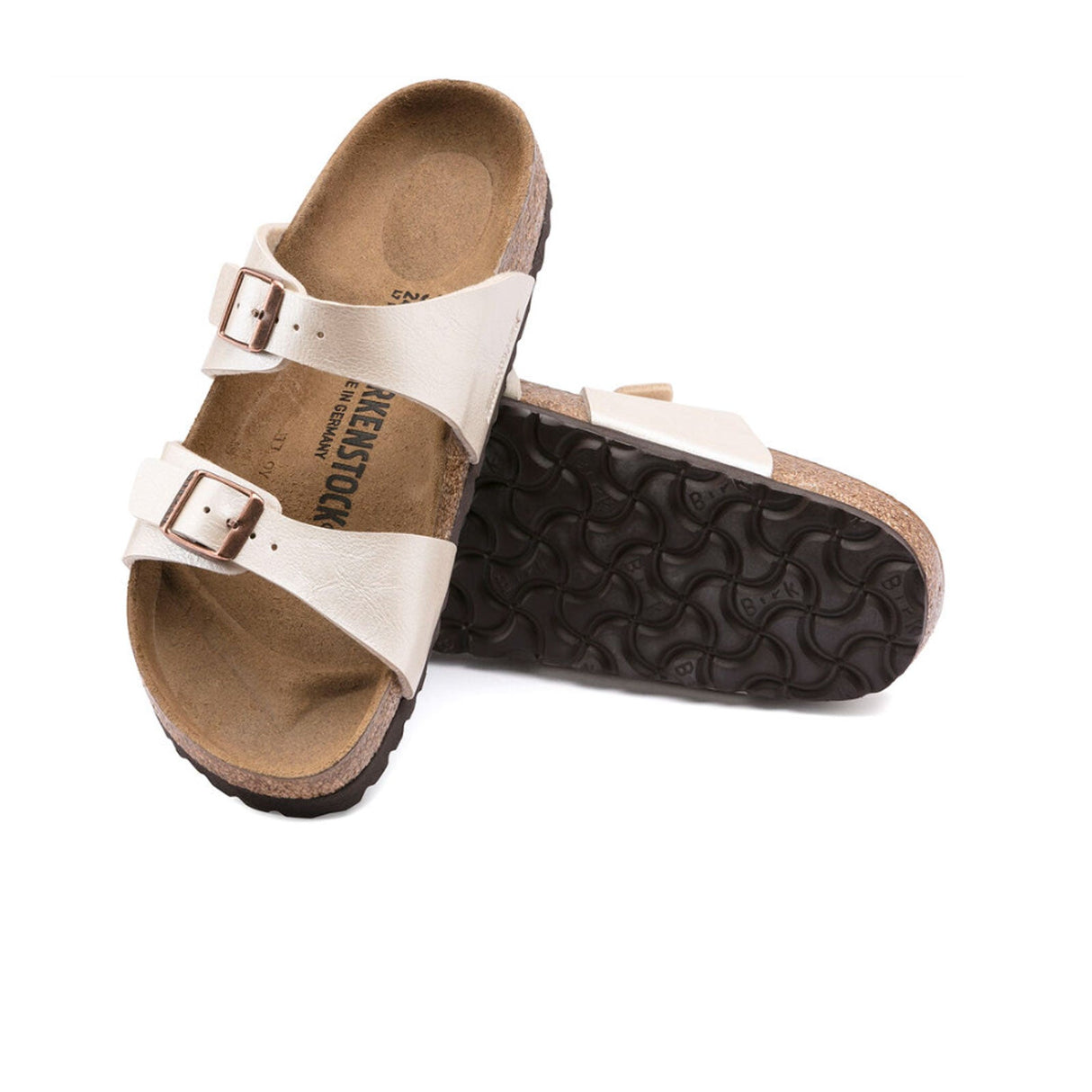 Birkenstock Sydney Narrow Slide Sandal (Women) - Graceful Pearl White Sandals - Slide - The Heel Shoe Fitters