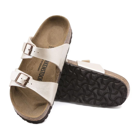 Birkenstock Sydney Slide Sandal (Women) - Graceful Pearl White Birko-Flor Sandal - Slide - The Heel Shoe Fitters