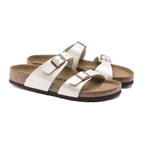 Birkenstock Sydney Slide Sandal (Women) - Graceful Pearl White Birko-Flor Sandal - Slide - The Heel Shoe Fitters