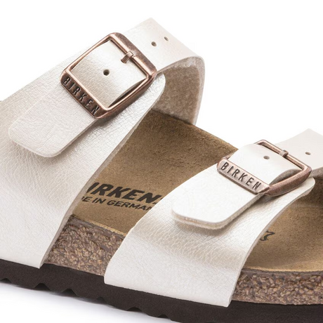 Birkenstock Sydney Slide Sandal (Women) - Graceful Pearl White Birko-Flor Sandal - Slide - The Heel Shoe Fitters