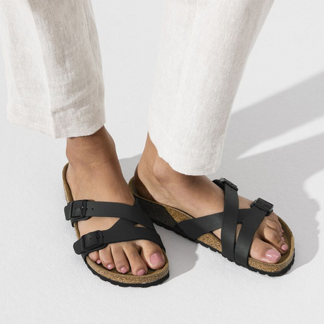 Birkenstock Yao Slide Sandal (Women) - Black Birko-Flor Sandals - Slide - The Heel Shoe Fitters