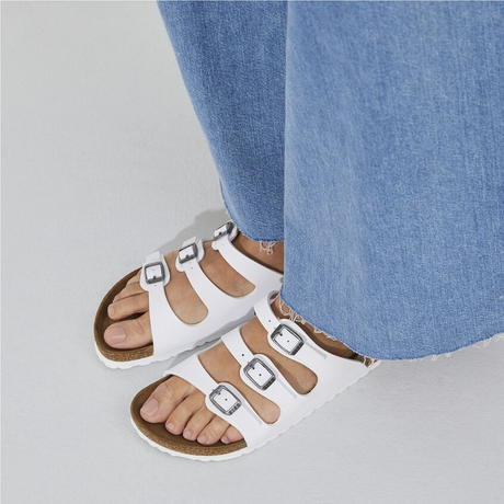 Birkenstock Florida Slide Sandal (Women) - White Birko-Flor Sandals - Slide - The Heel Shoe Fitters