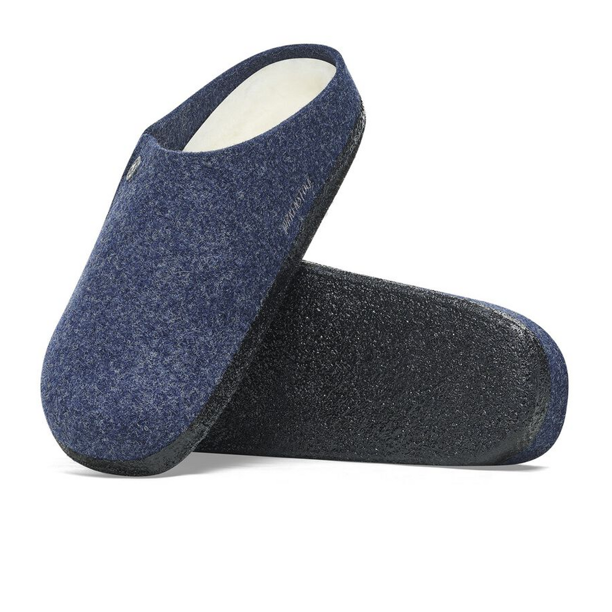 Birkenstock Zermatt Slipper (Men) - Dark Blue Wool/Natural Shearling Dress-Casual - Slippers - The Heel Shoe Fitters