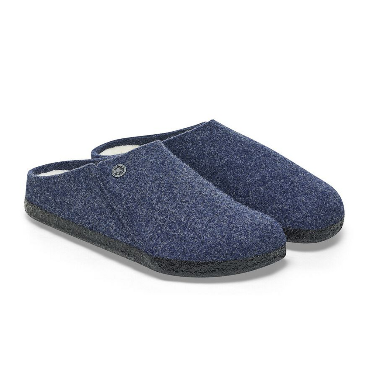 Birkenstock Zermatt Slipper (Men) - Dark Blue Wool/Natural Shearling Dress-Casual - Slippers - The Heel Shoe Fitters