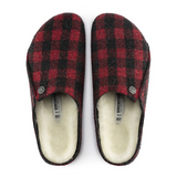 Birkenstock Zermatt Slipper (Men) - Red Plaid Wool/Natural Shearling Dress-Casual - Slippers - The Heel Shoe Fitters