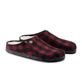 Birkenstock Zermatt Slipper (Men) - Red Plaid Wool/Natural Shearling Dress-Casual - Slippers - The Heel Shoe Fitters