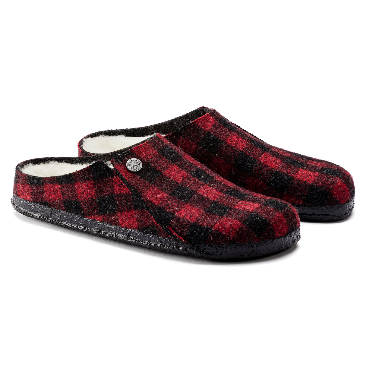 Birkenstock Zermatt Shearling Narrow Slipper (Women) - Red Plaid/Natural Dress-Casual - Slippers - The Heel Shoe Fitters