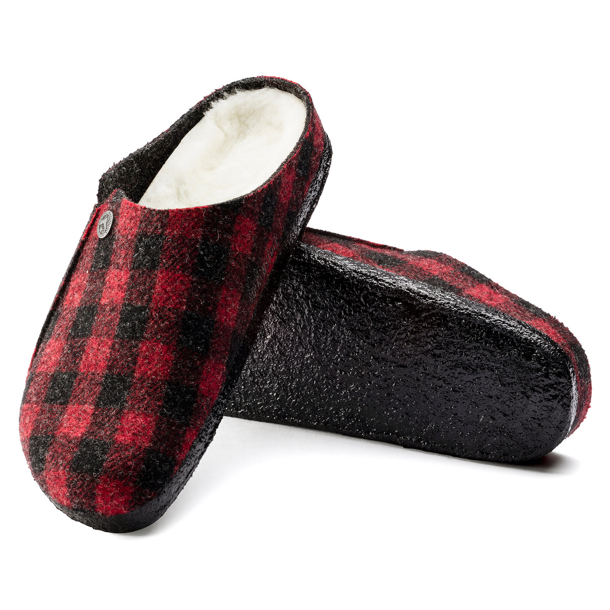 Birkenstock Zermatt Shearling Narrow Slipper (Women) - Red Plaid/Natural Dress-Casual - Slippers - The Heel Shoe Fitters