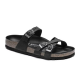 Birkenstock Franca Hex Narrow Slide Sandal (Women) - Black Oiled Leather Sandal - Slide - The Heel Shoe Fitters