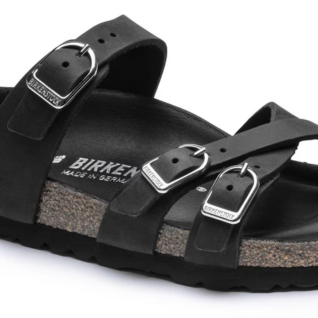 Birkenstock Franca Hex Narrow Slide Sandal (Women) - Black Oiled Leather Sandal - Slide - The Heel Shoe Fitters