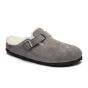 Birkenstock Boston Suede/Shearling Clog (Women) Dress-Casual - Clogs & Mules - The Heel Shoe Fitters