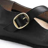 Birkenstock Tracy Mary Jane Narrow (Women) - Black Leather Dress-Casual - Flat - The Heel Shoe Fitters