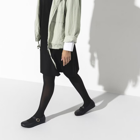 Birkenstock Tracy Mary Jane Narrow (Women) - Black Leather Dress-Casual - Flat - The Heel Shoe Fitters