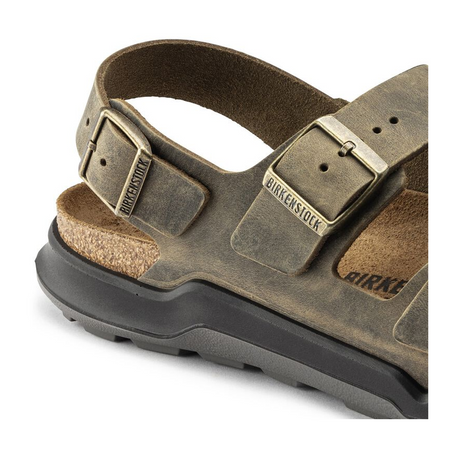 Birkenstock Milano Rugged Backstrap Sandal (Men) - Faded Khaki Oiled Leather Sandals - Backstrap - The Heel Shoe Fitters