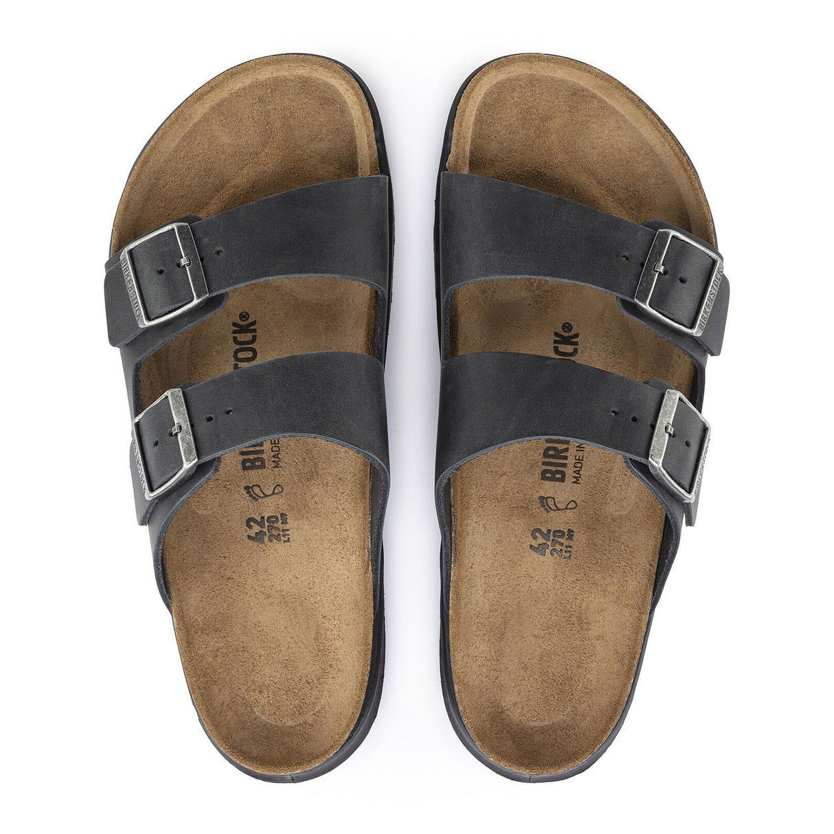 Birkenstock Arizona Crosstown Slide Sandal (Men) - Black Oiled Leather Sandals - Slide - The Heel Shoe Fitters