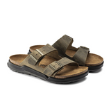 Birkenstock Arizona Crosstown Slide Sandal (Men) - Faded Khaki Oiled Leather Sandals - Slide - The Heel Shoe Fitters