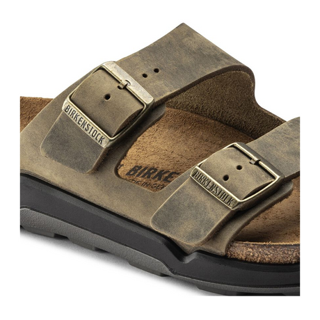 Birkenstock Arizona Crosstown Slide Sandal (Men) - Faded Khaki Oiled Leather Sandals - Slide - The Heel Shoe Fitters