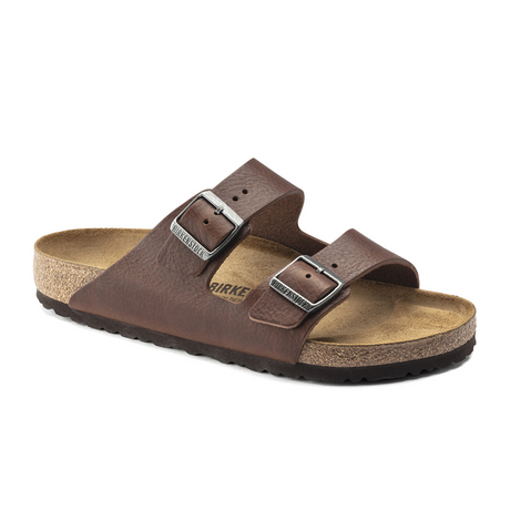 Birkenstock Arizona Slide Sandal (Men) - Vintage Wood Roast Leather Sandals - Slide - The Heel Shoe Fitters