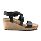Birkenstock Sibyl Ring-Buckle Narrow Wedge Sandal (Women) - Black Sandal - Heel/Wedge - The Heel Shoe Fitters