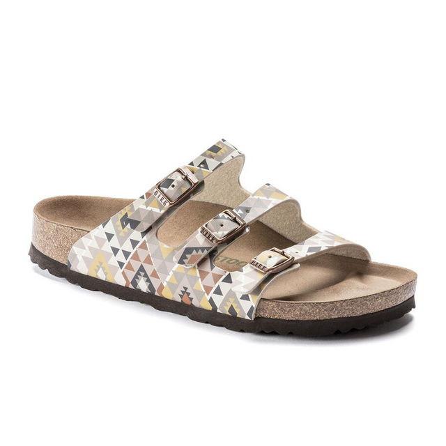 Birkenstock Florida Fresh Vegan Slide Sandal (Women) - Ethno Mocha Birko-Flor Sandals - Slide - The Heel Shoe Fitters