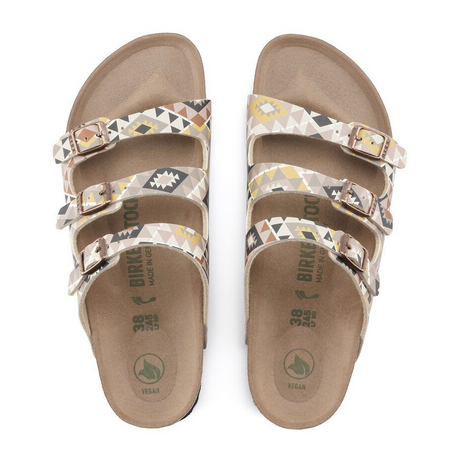 Birkenstock Florida Fresh Vegan Slide Sandal (Women) - Ethno Mocha Birko-Flor Sandals - Slide - The Heel Shoe Fitters