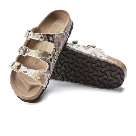 Birkenstock Florida Fresh Vegan Slide Sandal (Women) - Ethno Mocha Birko-Flor Sandals - Slide - The Heel Shoe Fitters