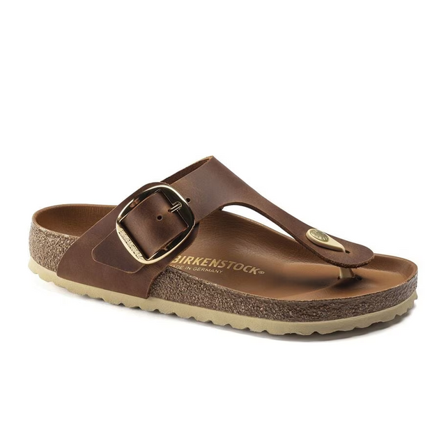 Birkenstock Gizeh Big Buckle Sandal (Women) - Cognac Leather Sandal - Thong - The Heel Shoe Fitters