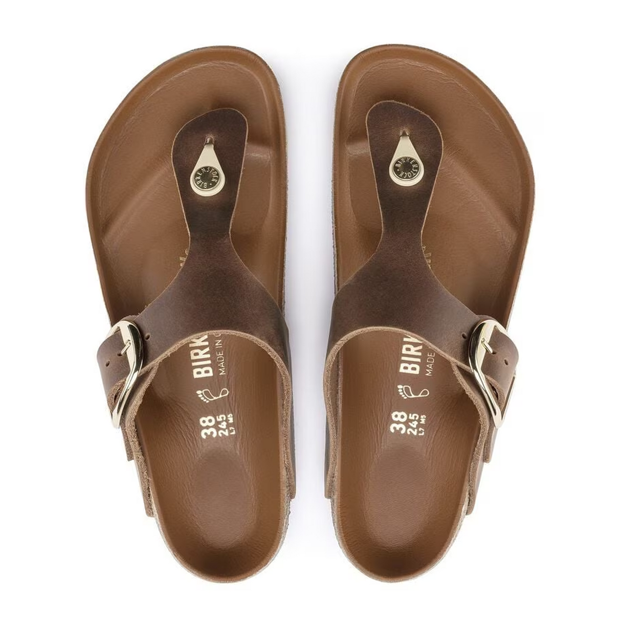 Birkenstock Gizeh Big Buckle Sandal (Women) - Cognac Leather Sandal - Thong - The Heel Shoe Fitters