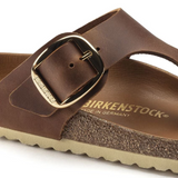 Birkenstock Gizeh Big Buckle Sandal (Women) - Cognac Leather Sandal - Thong - The Heel Shoe Fitters