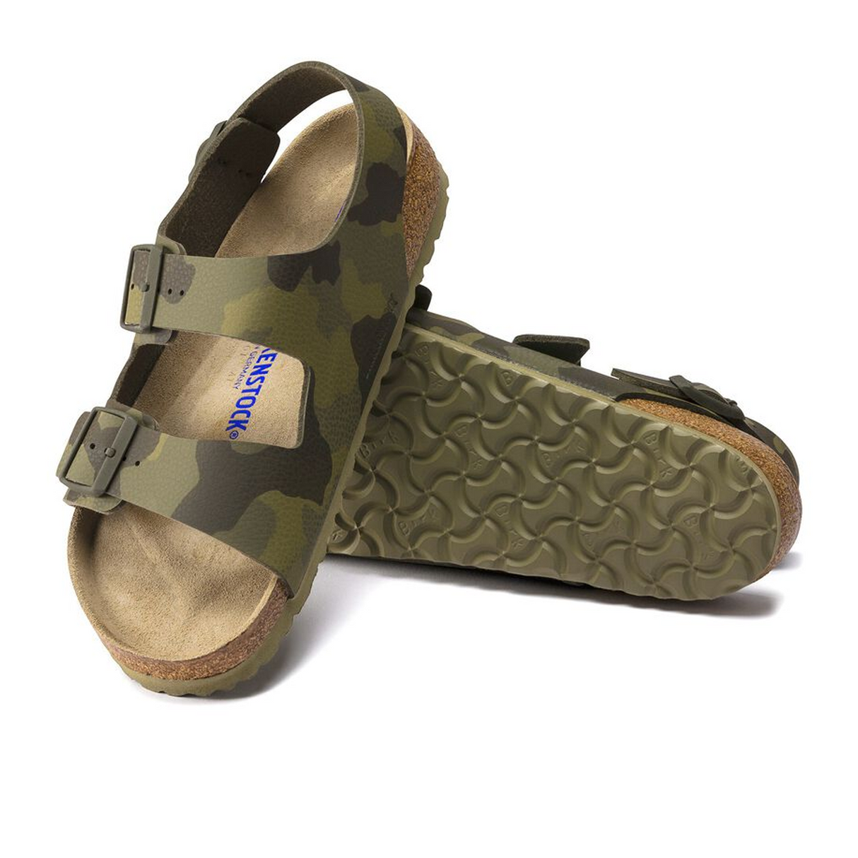 Birkenstock Milano Soft Footbed Backstrap Sandal (Men) - Desert Soil Camo Green Birko-Flor Sandals - Backstrap - The Heel Shoe Fitters