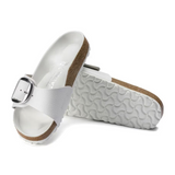Birkenstock Madrid Big Buckle Narrow Slide Sandal (Women) - White Leather Sandal - Slide - The Heel Shoe Fitters