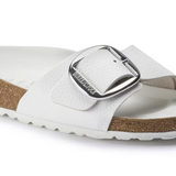 Birkenstock Madrid Big Buckle Narrow Slide Sandal (Women) - White Leather Sandal - Slide - The Heel Shoe Fitters