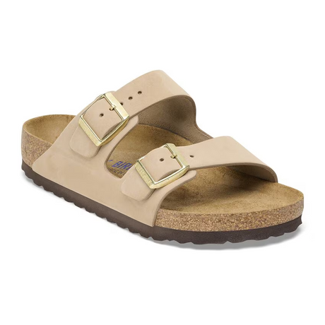 Birkenstock Arizona Soft Footbed Slide Sandal (Women) - Sandcastle Nubuck Sandal - Slide - The Heel Shoe Fitters