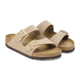 Birkenstock Arizona Soft Footbed Slide Sandal (Women) - Sandcastle Nubuck Sandal - Slide - The Heel Shoe Fitters
