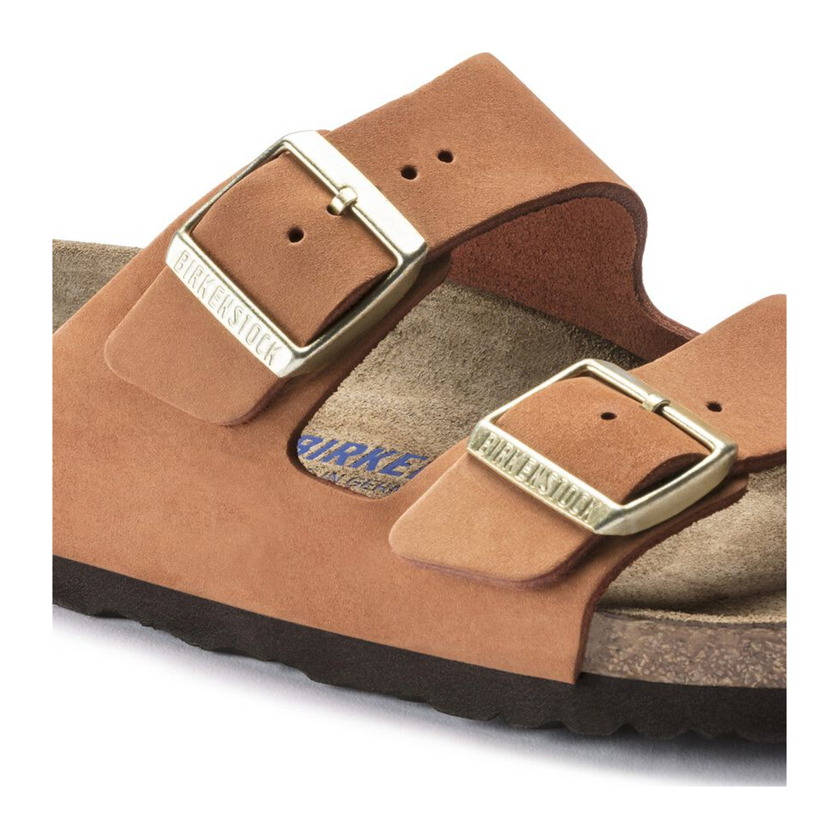 Birkenstock Arizona Soft Footbed Narrow Slide Sandal (Women) - Pecan Nubuck Sandals - Slide - The Heel Shoe Fitters