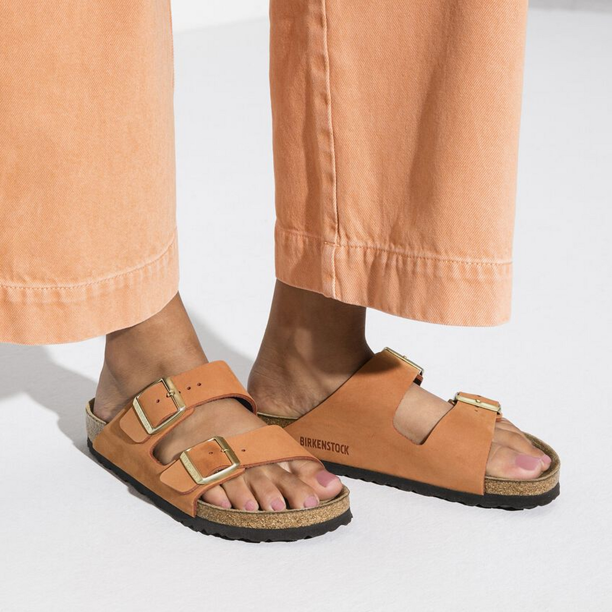 Birkenstock Arizona Soft Footbed Narrow Slide Sandal (Women) - Pecan Nubuck Sandals - Slide - The Heel Shoe Fitters