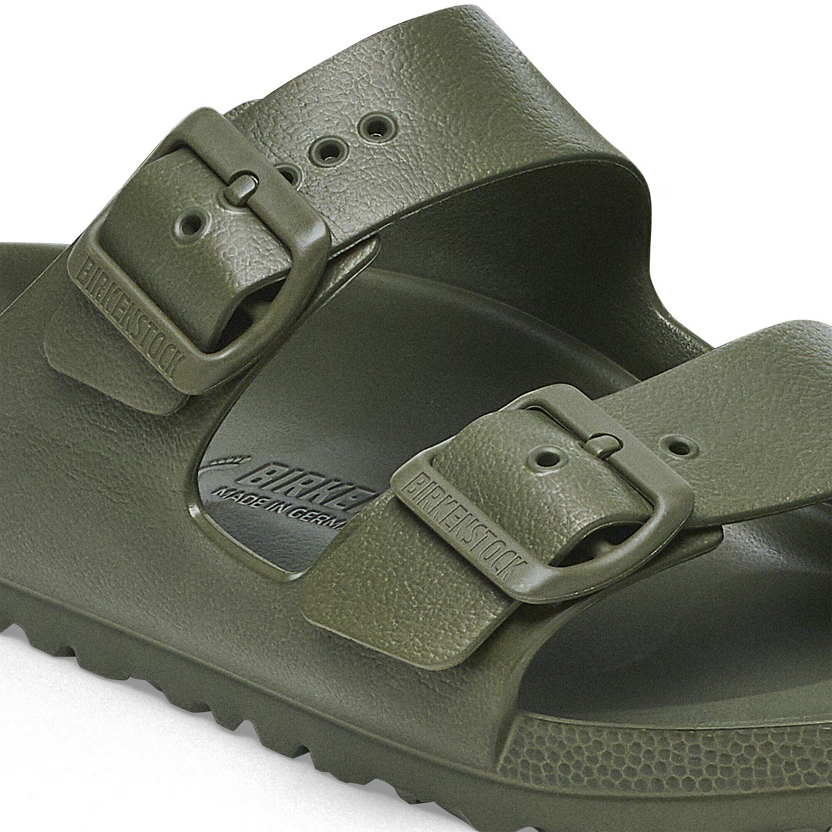Birkenstock Arizona EVA Slide Sandal (Men) - Khaki/Green Buckle