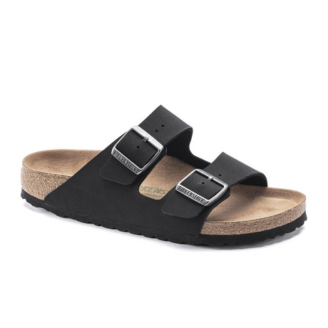 Birkenstock Arizona Vegan Slide Sandal (Women) - Black Birkibuc Sandals - Slide - The Heel Shoe Fitters