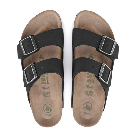 Birkenstock Arizona Vegan Slide Sandal (Women) - Black Birkibuc Sandals - Slide - The Heel Shoe Fitters