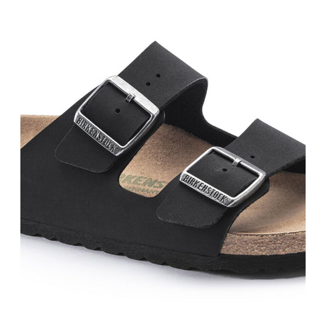 Birkenstock Arizona Vegan Slide Sandal (Women) - Black Birkibuc Sandals - Slide - The Heel Shoe Fitters