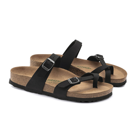 Birkenstock Mayari Vegan Sandal (Women) - Black Birko-Flor Sandals - Thong - The Heel Shoe Fitters